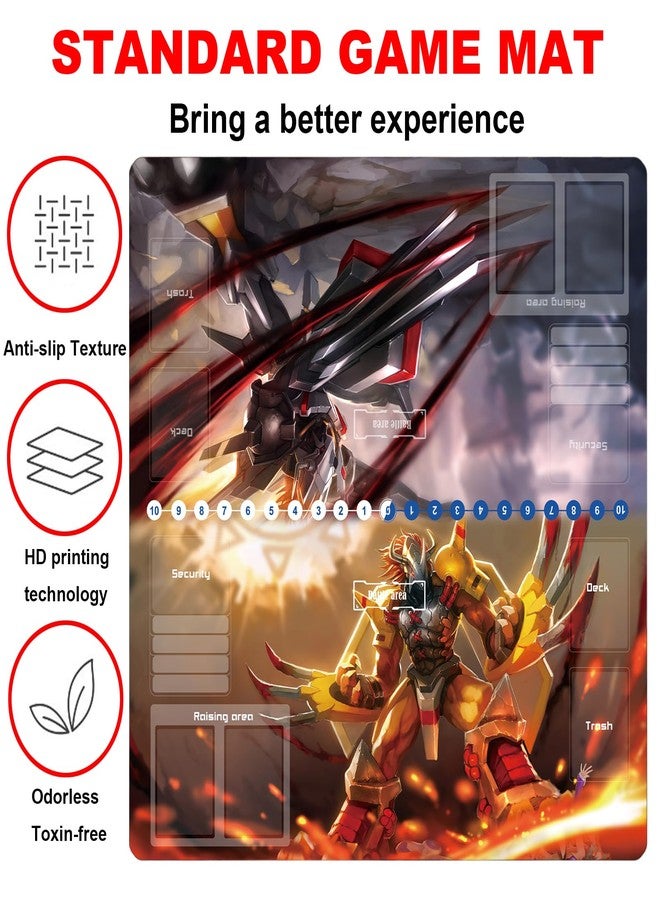 sabermaster DTCG playmat 2 Player playmat Duel Mat Gaming Competition Pad Mat Card Binder Deck 60 * 60CM 23.6x23.6in - Image 5